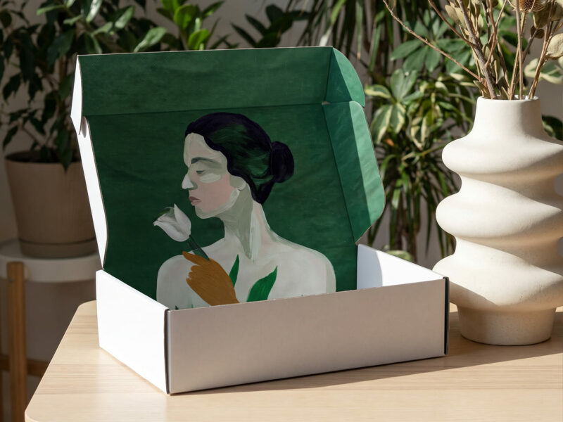 Vit Kraftig Box med fullfärgstryck - Enklapack.se