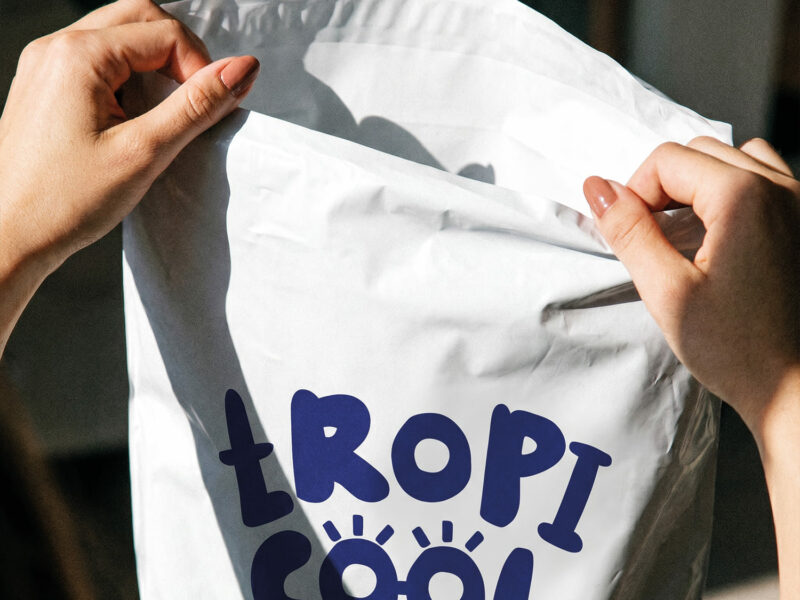 Vit E-handelspåse med tryck | Egen Design - Enklapack.se